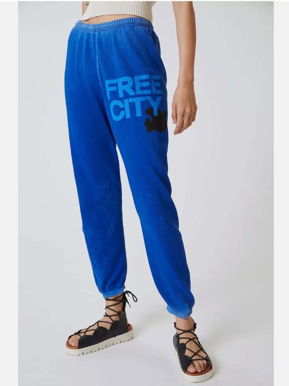 Free City Sunfades Pocket Sweatpants Blue Electric Womens S